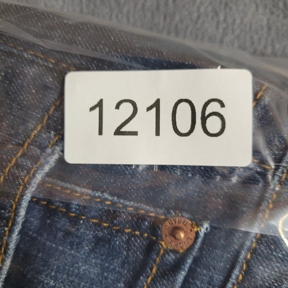 Lucky Brand Gene Montesano‎ Jeans Womesn 14/32 Mid-Rise Flare Dark Wash 35x32 - Picture 12 of 12